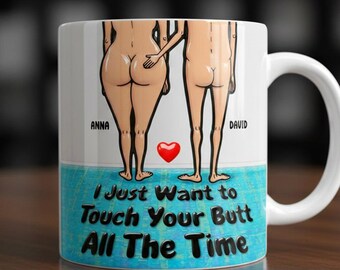 Funny Couple Mug, Personalized Adult Humor Coffee Cup, Custom Name Romantic Gift, Cheeky Anniversary Gift For Him Her