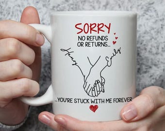 Personalized Valentine's Day Mug, Names, Stuck With Me Forever