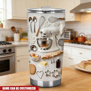 Spersonalizowany kubek do pieczenia, niestandardowy projekt miksera kuchennego, kubek dla miłośników ciasteczek i babeczek