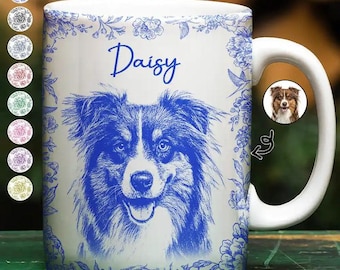 Custom Pet Portrait Mug - Personalized Cat and Dog Mugs, Unique Gift for Animal Lovers, Cute Cat & Dog Coffee Cups