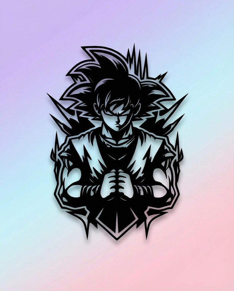 Saiyan Fighter SVG and PNG, Iconic Cut File, Anime Rivals Design ...
