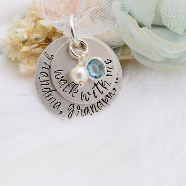 Personalized Wedding Bouquet Charm - Hand Stamped - Bridal Bouquet Charm Wedding Bouquet - Something Blue & Pearl - Bouquet Accessories
