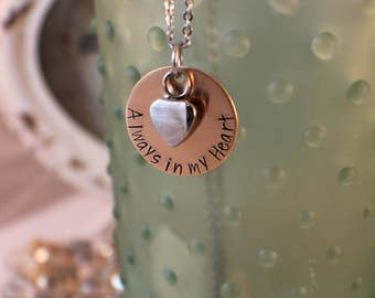 Cremation Necklace Always in my Heart - Personalized Cremation Urn Necklace -Cremation Jewelry - Heart Urn Jewelry Memorial Jewelry - Loss