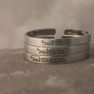 Mama Bear Baby Bear Cuff Bracelet Hand Stamped Cuff Bracelets Mama Bear Bracelet Mom Bracelet Mom Jewelry Gift for Mom Mom Baby image 6