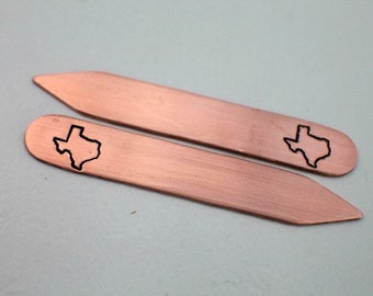 Personalized State Collar Stays - State Collar Stay - Hand Stamped - Gift for Him - Personalized Collar Stays - Wedding Collar Stays