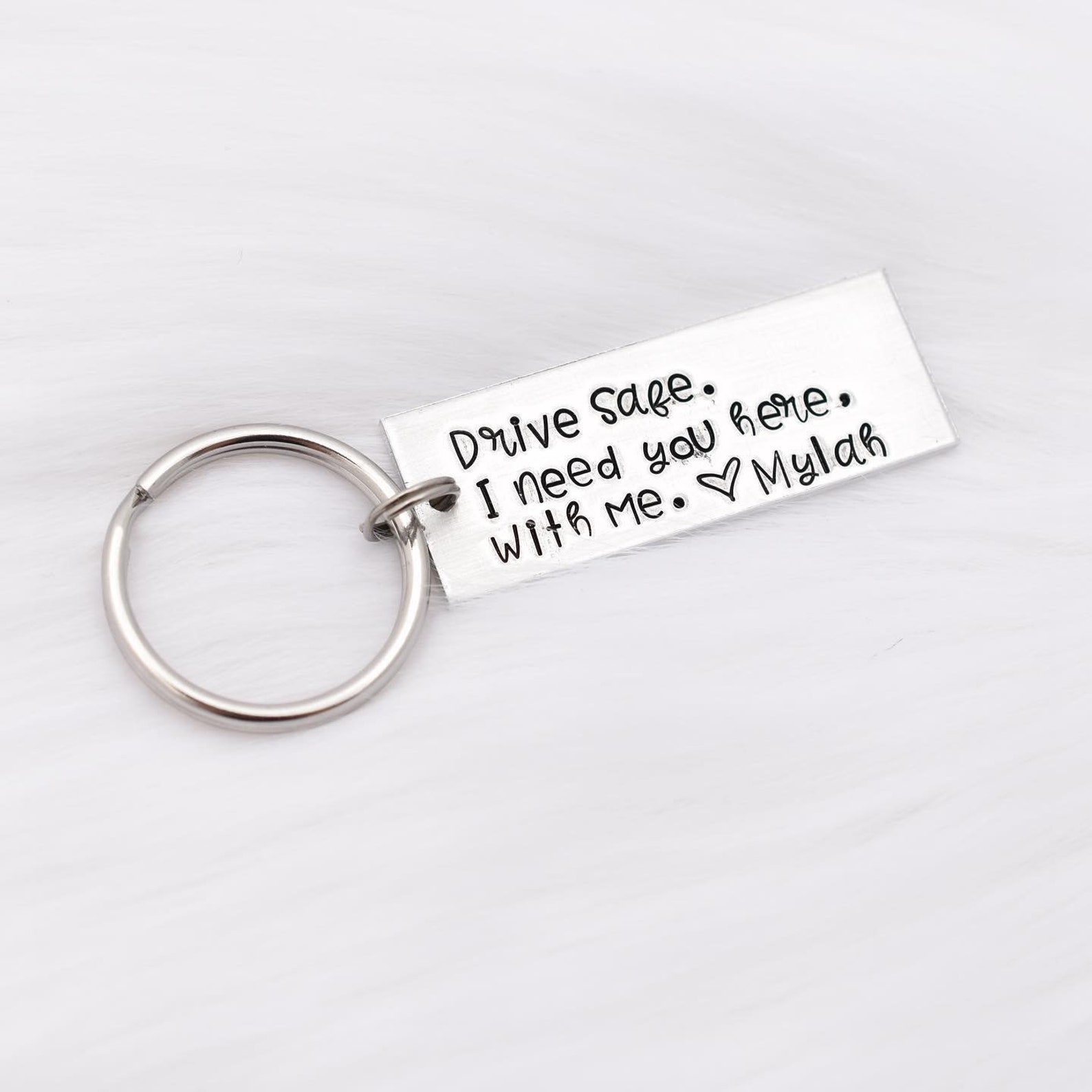 Drive Safe Keychain Hand Stamped Gift for Him Etsy