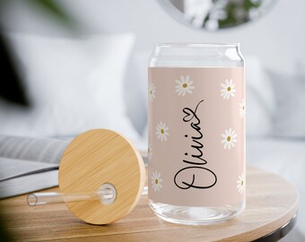 Flower Girl Gift | Sipper Glass, 16oz | Ideas Flower Girl Cup |