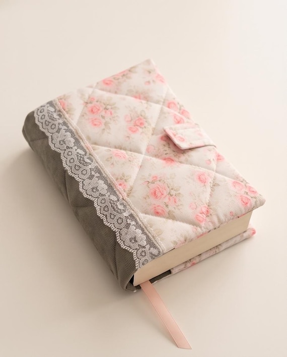 Pink floral book, journal cover Handmade