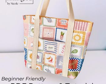 Medium Tote Bag Sewing Pattern: Beginner-Friendly A4 PDF Tutorial