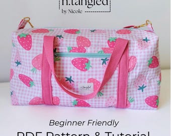 Mini Duffle Bag Sewing Pattern: Beginner A4 PDF Tutorial (Kids Overnight Bag)