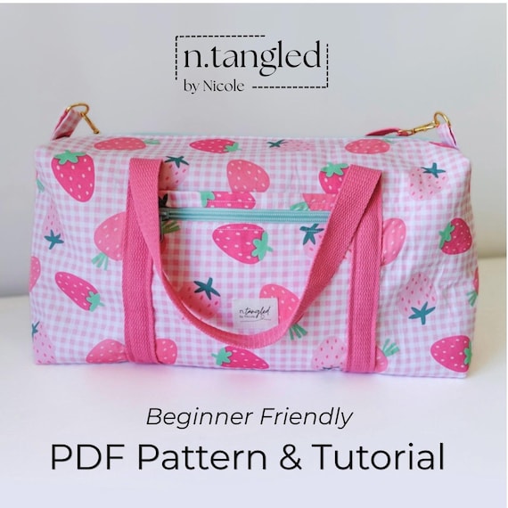 Mini Duffle Bag Sewing Pattern: Beginner A4 PDF Tutorial (Kids Overnight Bag)