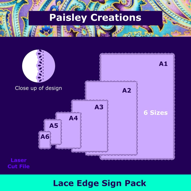 Edge Sign Designs Lace Edge Signs Laser Cut File - Etsy