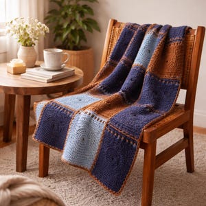 Granny Square Crochet Blanket Pattern PDF | Modern Crochet Throw Pattern |  Cozy Handmade Home Decor | Instant Download