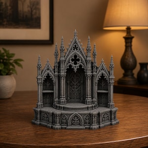 Gothic Throne STL File, Dark Fantasy Throne 3D Print Mode, Gothic Display Platform, Printable Desk Decor, Instant Download