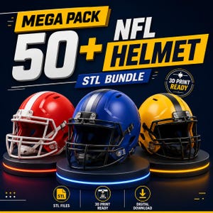 ヘルメットSTLファイル｜50種類以上のスポーツNFLヘルメット｜即時ダウンロード｜即時印刷可能