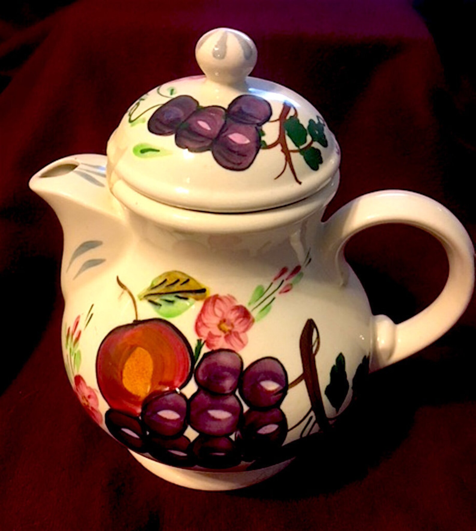 Blue Ridge China Snub Nose Teapot in Colorful Grape Etsy
