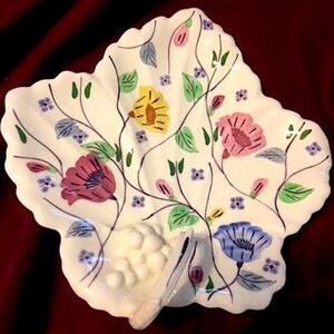 Eye-catching, Beautiful Blue Ridge Maple Leaf China Cake Tray in Collectible "Chintz" Pattern