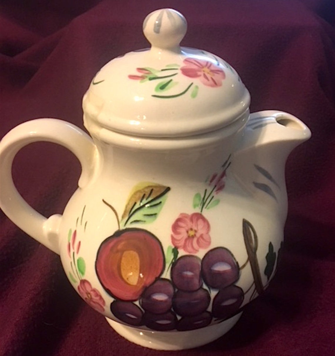 Blue Ridge China Snub Nose Teapot in Colorful Grape Etsy