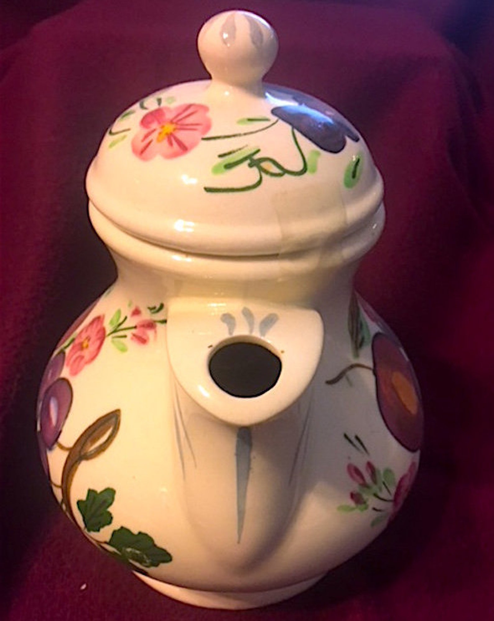 Blue Ridge China Snub Nose Teapot in Colorful Grape Etsy