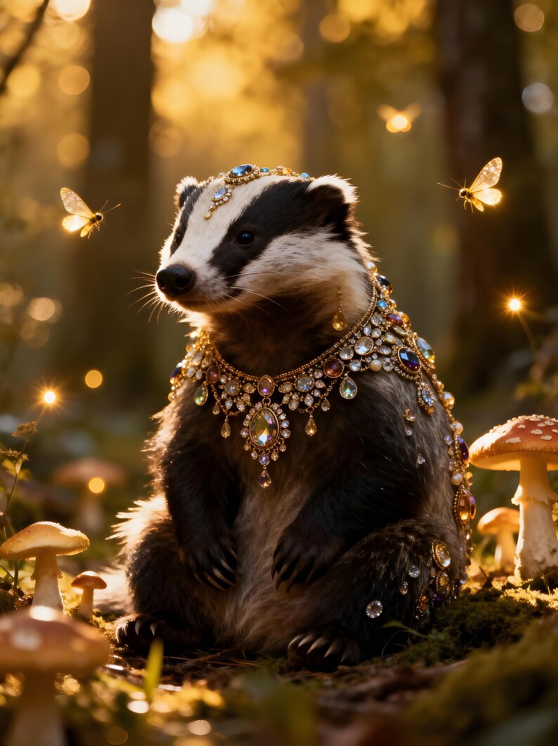 Digital AI Art Animated Screensaver and Lock Screen Image- Badger. - Etsy