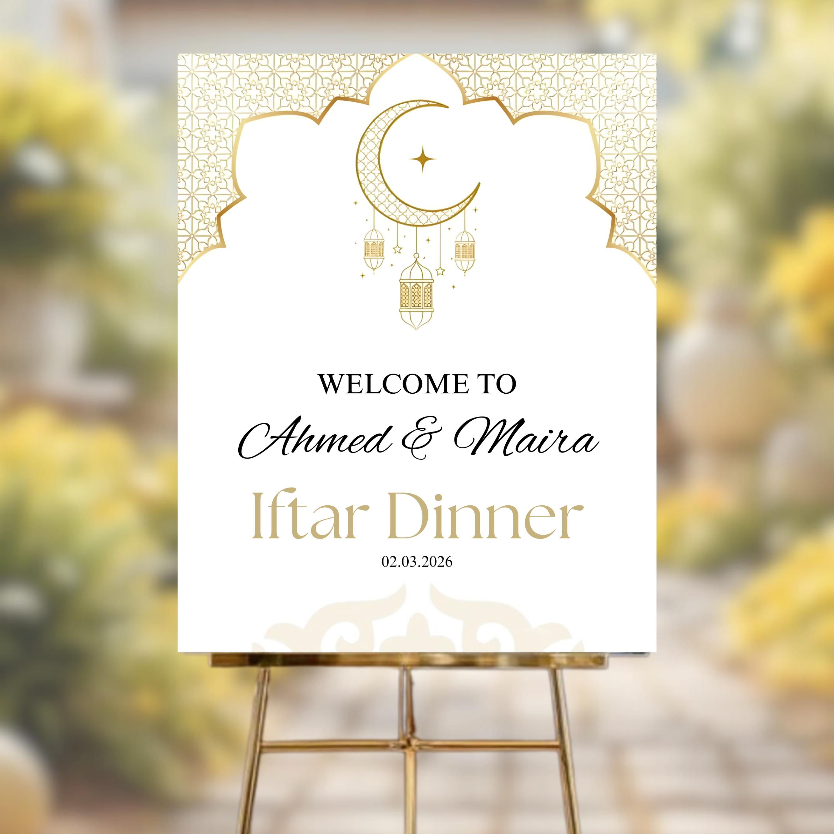 Editable Iftar Welcome Sign, Ramadan Dinner, Islamic Decor (digital ...