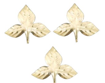 Brass Bel Patra (Bilva Leaf) for Pooja – Pital Bael Leaf Mandir Decoration | (Pack of 3)