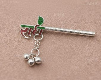Silver Flute/bansuri for Lord Krishna, laddu Gopal ji, Radhe Flute, Small Size(5 cm/ 2 inch)