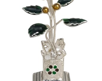 Silver tulsi Plant for puja/Worship and Gifting Purpose (wt. 5.5 Grams)