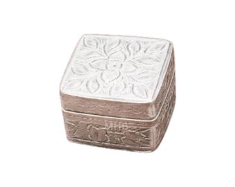 Silver Plated Square Shape Nakshi Sindoor Box for Women, Kumkum | Wedding Gift