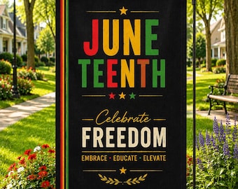 Bandiera da giardino per il Juneteenth, decorazioni per il giardino per celebrare la libertà, striscione per esterni per il Mese della storia afroamericana, bandiera dell'orgoglio afroamericano, bandiera del Juneteenth