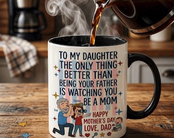 Taza "Para mi hija" de papá, regalo personalizado para hija, regalo del Día de la Madre de papá, taza con nombre personalizado, regalo para hija que se convierte en mamá.