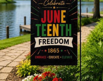 Bandiera da giardino per il Juneteenth Freedom Day, 1865, decorazione patriottica per il giardino, stendardo per esterni per l'orgoglio afroamericano, cartello per il mese della storia nera