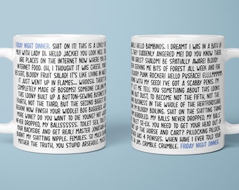 Friday Night Dinner Quotes Mug, Friday Night Dinner, Funniest Quotes, Gift For Friday Night Dinner Fan, Martin, Jim, Adam, Jonny