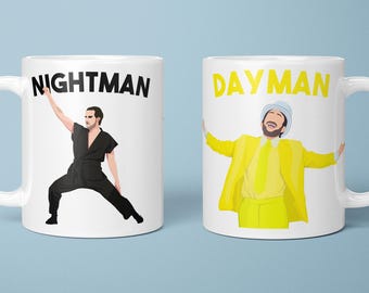 Dayman & Nightman Mug, The Nightman Cometh Mug, Dayman Mug, Charlie's Nightman Play, Dennis, Always Sunny In Philadelphia Mug, IASIP Mug