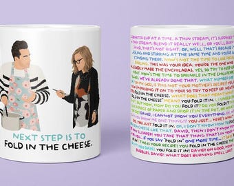 Fold In The Cheese Argument, David And Moira Rose Cheese Row Mug, Schitts Creek Quotes Mug, Schitts Creek, Moria Quotes Mug