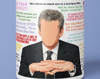 Malcolm Tucker, Best Quotes, Malcolm Tucker Funny Mug Custom The Thick Of It, Peter Capaldi, Classic UK TV