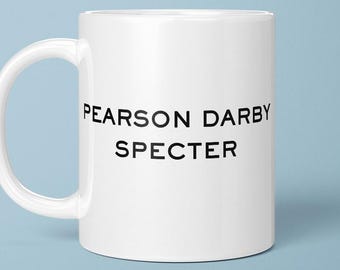 Pearson Darby Specter Law Firm Mug, Personalised Suits Mug, Law Firm In Suits, Pearson Darby Custom Name