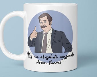 Mike Wozniak Mug, Mike Wozniak It's An Absolute Casserole Down There Quote, Comedy Mug