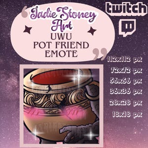 UwU pot friend emote Twitch-Discord *streaming* Multiple sizes for different streaming platforms