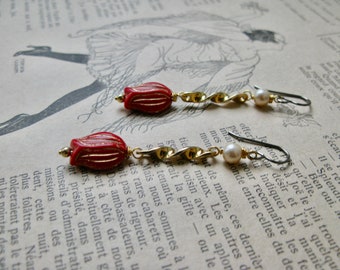 Tulipes long earrings