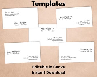 Executive Business Card Template Canva | Corporate Professional Design | Clean Office Contact Layout Editable