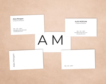 Minimal Business card Template | Editable Canva Template | Modern Professional branding Design