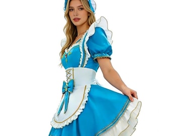 Customized for both men and women Costume Dress with Apron Sleeves Cosplay Costume