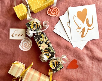 Floral Valentine's Day Cracker Favor Boxes (Printable PDF)