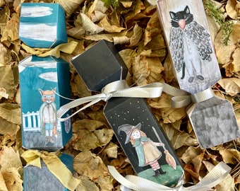 Bonbonnières illustrées d'Halloween, cadeaux d'anniversaire imprimables (téléchargement numérique)