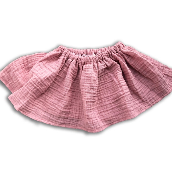 Rose Pink Cotton Gauze Muslin Tutu Ballet Skirt