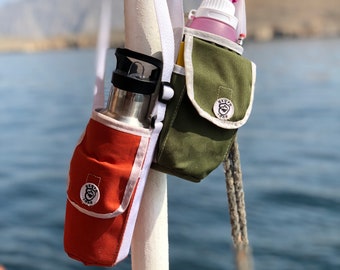 Waterproof Canvas Water Bottle Tote: Adjustable Carrier Sling