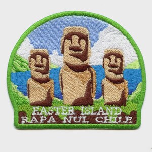 Rapa Nui Chile Eastern Island Patch, Travel Collectible Souvenir Embroidered Patch, Iron On Sew On Badge, Easter Island Patch