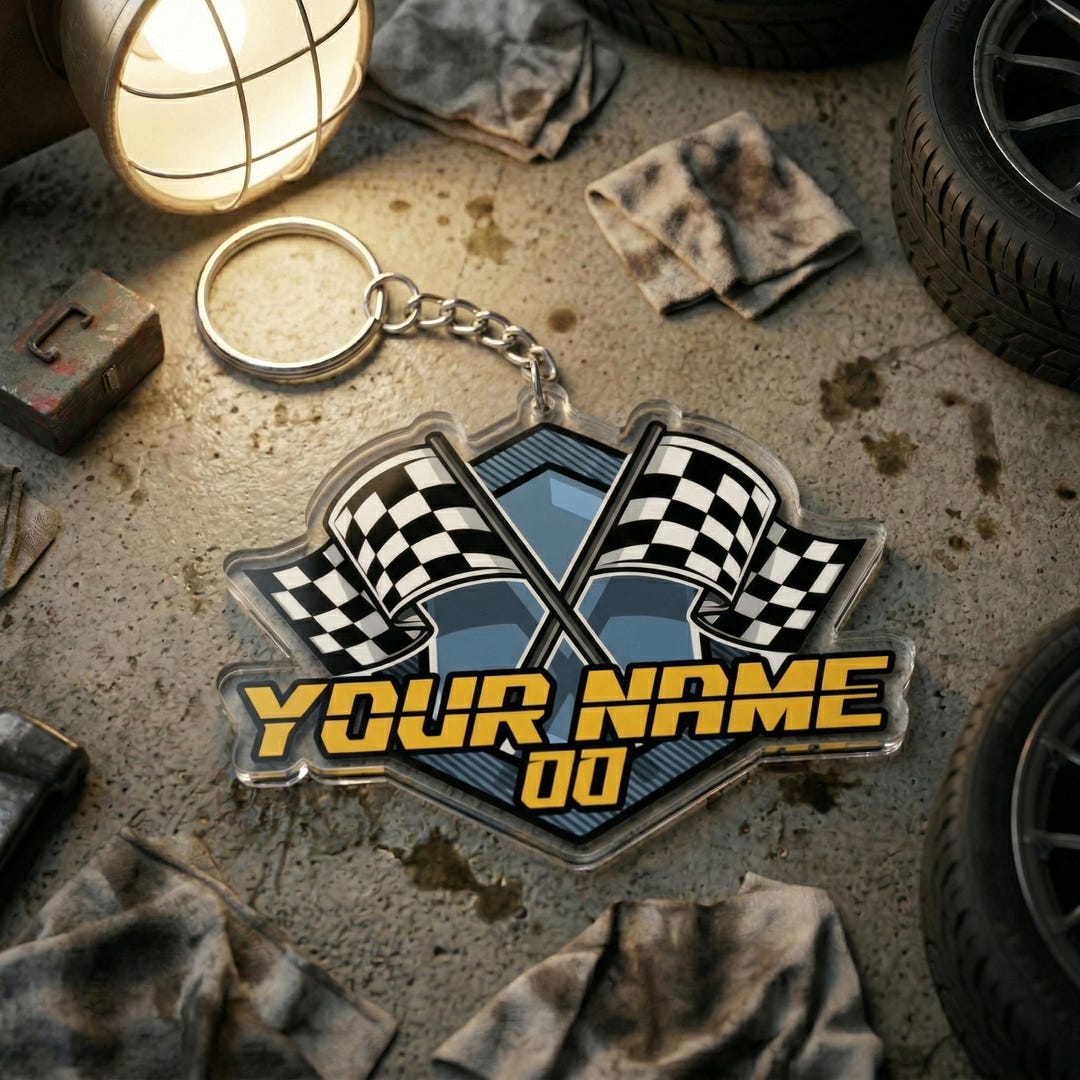 Custom Racing Keychain, Personalized Car Racing Name Keyring, Driver ...