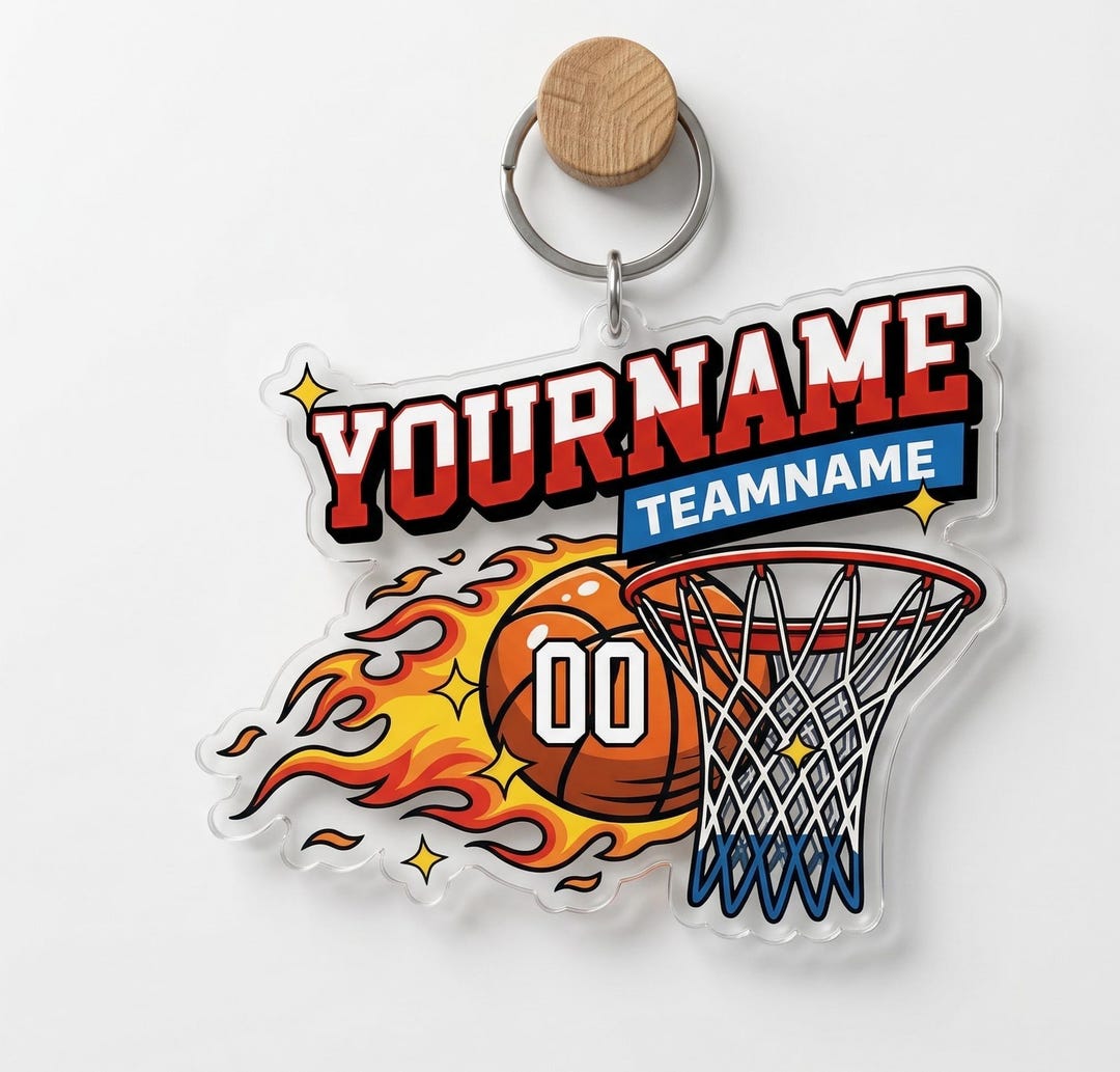 Custom Acrylic Basketball Keychain, Personalized Player Name, Team ...